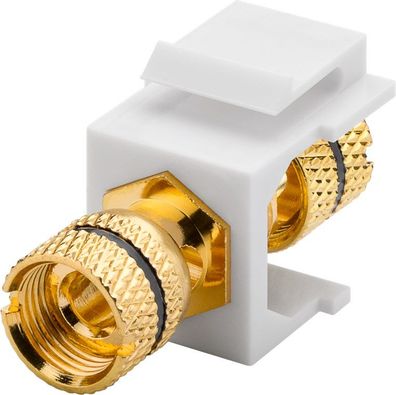 goobay Keystone Modul Lautsprecher Polklemme auf Gewindebuchse vergoldet schwarz (Rot