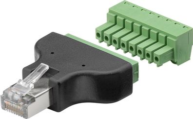 goobay Terminal Block 8 Pin auf RJ45 Stecker 8P8C abnehmbare Schraubbefestigung (Bulk