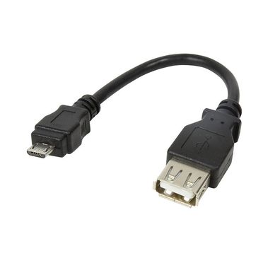 LogiLink USB 2.0 Adapter micro B Stecker auf USB 2.0 A Buchse schwarz 8 cm (1er Softp