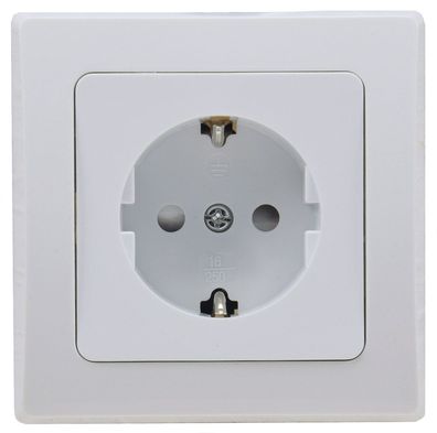 ChiliTec DELPHI Schutzkontakt-Steckdose, UP, weiß 250V AC / 16A, inkl. Rahmen, Klemma