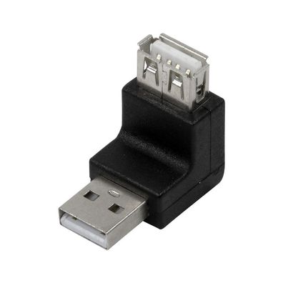 LogiLink USB 2.0 Adapter A Stecker auf USB 2.0 A Buchse 270 Grad schwarz (1er Softpac