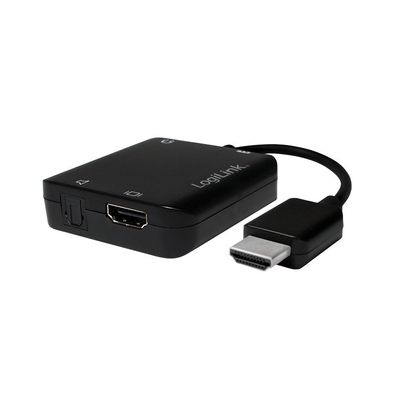 LogiLink HDMI Audio Extractor A/M zu A/F + 3.5 mm/F + ODT 2CH/5.1CH schwarz 0,1 m (1e