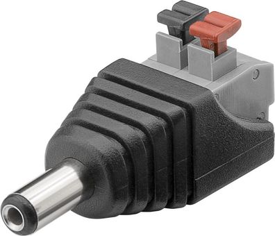 goobay Terminal Block 2 Pin auf DcStecker 5,5 x 2,1 mm push down Klemmbefestigung(Bul