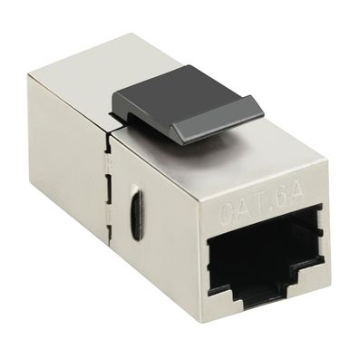 LogiLink CAT 6A Keystone Verbinder RJ45 geschirmt mit Einrastung Messing (1er Softpac