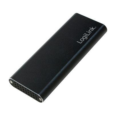 LogiLink Festplattengehäuse M.2 SATA USB 3.2 Gen 2 Aluminium schwarz (1er Faltschacht