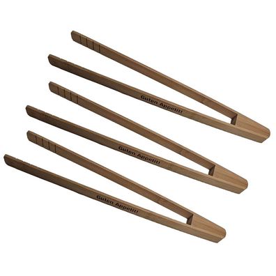 3x Grillzange aus Bambus