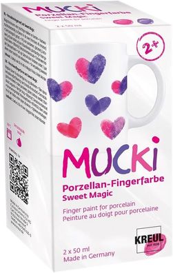 KREUL 26322 - MUCKi Porzellan-Fingerfarben Set Sweet Magic 2x 50ml