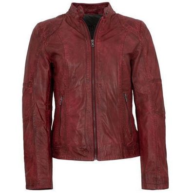 MADDOX - Damen Lederjacke Lammnappa dunkelrot