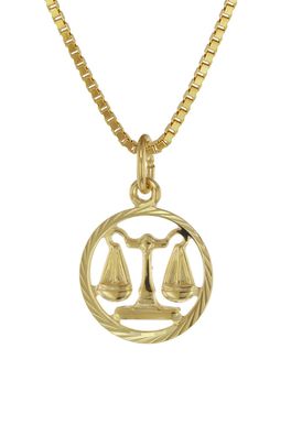 trendor Schmuck Kinder Sternzeichen Waage 333 Gold + goldplattierte Kette 75990-10