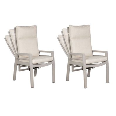 deVries 2x Dining/Relax-Sessel Montana Aluminium ivory/beige 2 Stück Gartenstuhl 60
