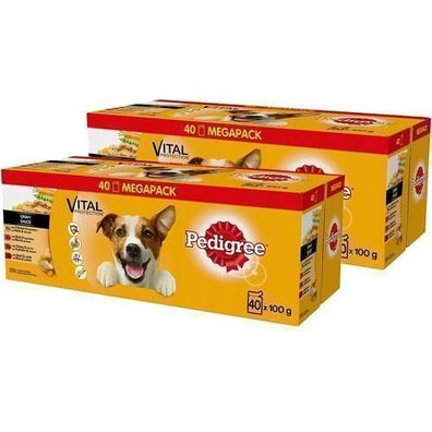 Pedigree Erwachsenenfutter mit Fleisch und Gemüse 100 g x 80