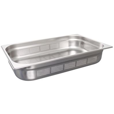 Schneider Gastronorm-Behälter 1/1 Edelstahl 100 mm Bodenlochung & Seitenlochung