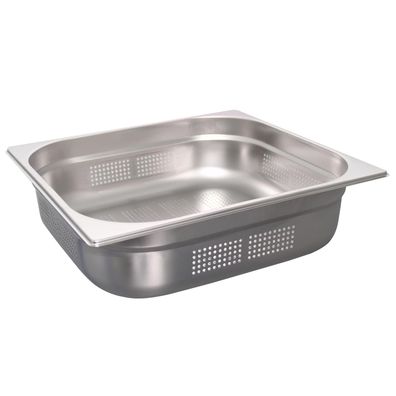 Schneider Gastronorm-Behälter 2/3 Edelstahl 100 mm Bodenlochung & Seitenlochung