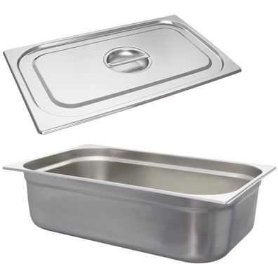 Schneider GN-Behälter Set 1/1 & Deckel Edelstahl 150 mm Profi Gastronorm Einsatz