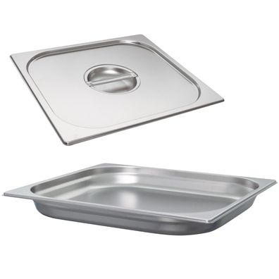 Schneider Gastronorm-Behälter Set 2/3 & Deckel Edelstahl 40 mm Profi GN Einsatz