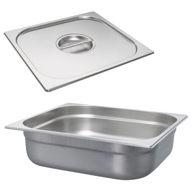 Schneider Gastronorm-Behälter Set 2/3 & Deckel Edelstahl 100 mm Profi GN Einsatz