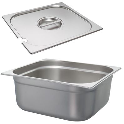 Schneider Gastronorm-Behälter Set 2/3 Deckel mit Löffelmulde 150 mm Edelstahl GN