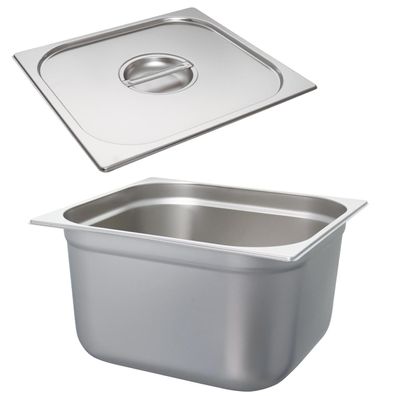 Schneider Gastronorm-Behälter Set 2/3 & Deckel Edelstahl 200 mm Profi GN Einsatz