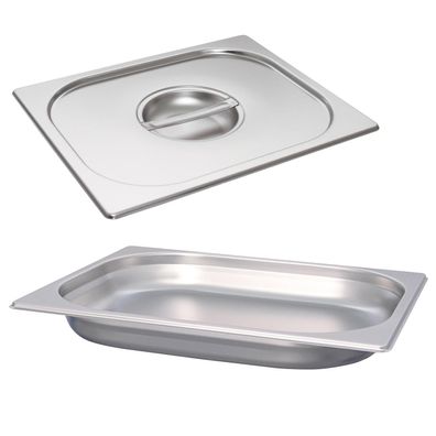 Schneider Edelstahl GN-Behälter 1/2 & Deckel 40 mm Edelstahl Gastronorm Einsatz
