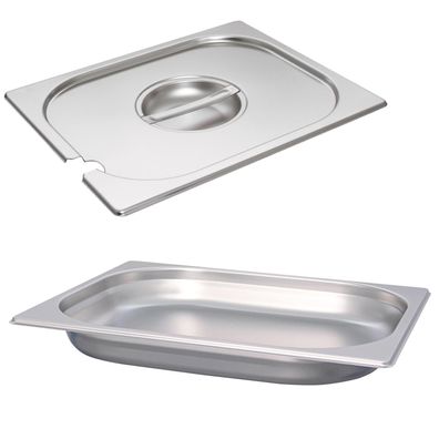 Schneider Edelstahl GN-Behälter 1/2 Set Deckel mit Löffelmulde 40 mm Gastronorm