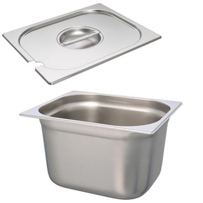 Schneider Edelstahl GN-Behälter 1/2 Set Deckel mit Löffelmulde 200 mm Gastronorm
