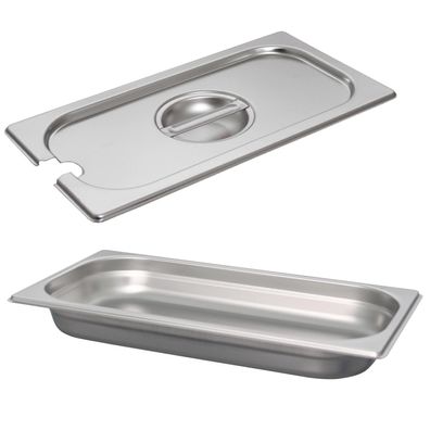 Schneider GN-Behälter 1/3 Set Deckel mit Löffelmulde Edelstahl 40 mm Gastronorm