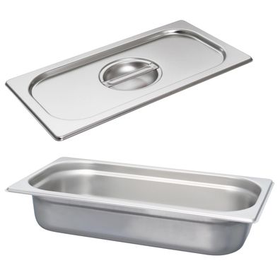 Schneider GN-Behälter 1/3 mit Deckel Edelstahl 65 mm Gastronorm Buffet Einsatz