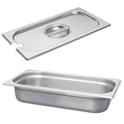 Schneider GN-Behälter 1/3 Set Deckel mit Löffelmulde Edelstahl 65 mm Gastronorm