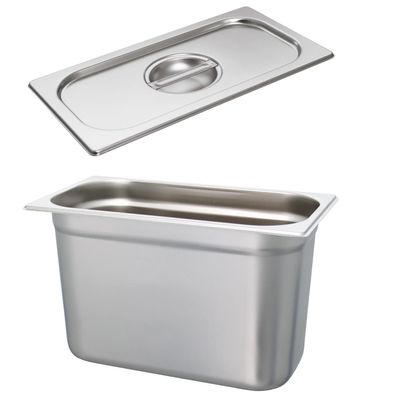 Schneider GN-Behälter 1/3 mit Deckel Edelstahl 200 mm Gastronorm Buffet Einsatz