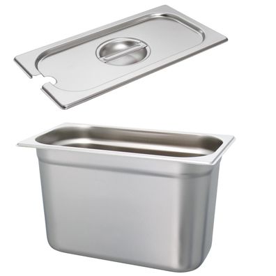 Schneider GN-Behälter 1/3 Set Deckel mit Löffelmulde Edelstahl 200 mm Gastronorm