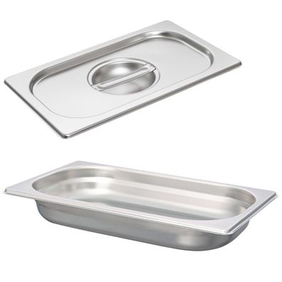 Schneider GN-Behälter 1/4 & Deckel Gastro Set Edelstahl 40 mm Gastronorm Einsatz