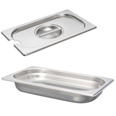 Schneider GN-Behälter Set 1/4 Deckel mit Löffelmulde Edelstahl 40 mm Gastronorm