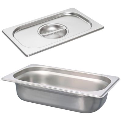 Schneider GN-Behälter 1/4 & Deckel Gastro Set Edelstahl 65 mm Gastronorm Einsatz