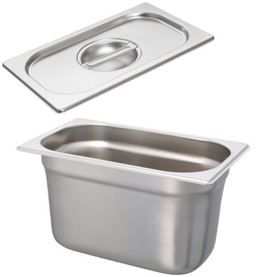 Schneider GN-Behälter 1/4 & Deckel Gastro Set Edelstahl 150mm Gastronorm Einsatz