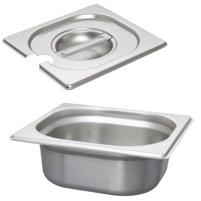 Schneider GN-Behälter 1/6 Set Deckel mit Löffelmulde 60 mm Edelstahl Gastronorm