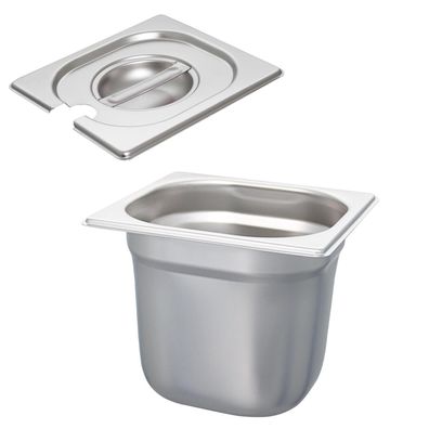 Schneider GN-Behälter 1/6 Set Deckel mit Löffelmulde 150 mm Edelstahl Gastronorm