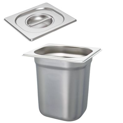Schneider Gastro-Behälter 1/6 Set mit Deckel Edelstahl 200 mm Gastronorm Einsatz