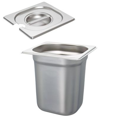 Schneider GN-Behälter 1/6 Set Deckel mit Löffelmulde 200 mm Edelstahl Gastronorm