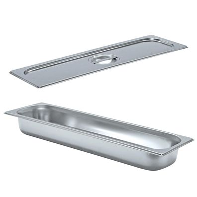 Schneider Gastro-Behälter 2/4 Set mit Deckel Gastronorm Einsatz 60 mm Edelstahl