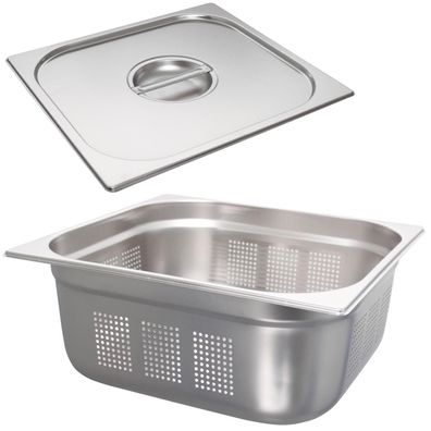 Schneider GN-Behälter 2/3 & Deckel 150 mm Gastro Einsatz Boden- & Seitenlochung