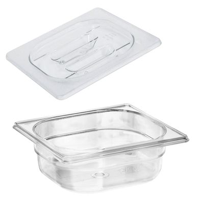 Schneider GN-Behälter 1/6 PC mit Deckel 65 mm Gastro Gastronorm Speisenbehälter