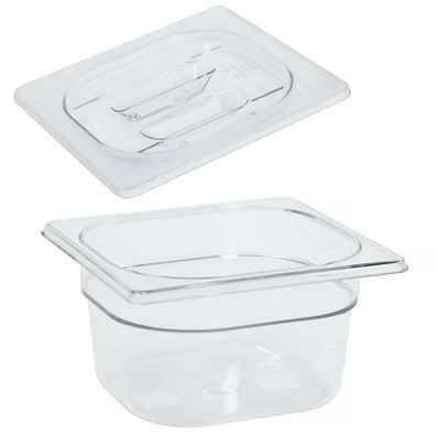 Schneider GN-Behälter 1/6 PC mit Deckel 100 mm Gastro Gastronorm Speisenbehälter