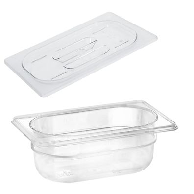 Schneider Gastronorm-Behälter 1/9 PC & Deckel 65 mm tief Gastro Speisenbehälter
