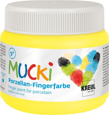 KREUL 26302 - MUCKi Porzellan-Fingerfarbe Sonnengelb, 150 ml