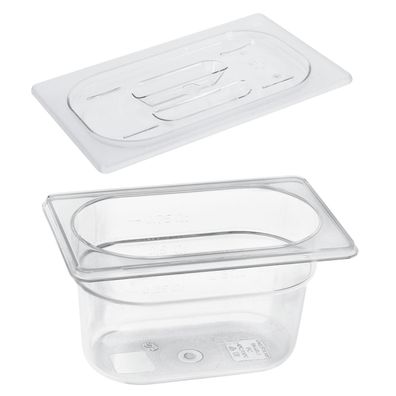 Schneider Gastronorm-Behälter 1/9 PC & Deckel 100 mm tief Gastro Speisenbehälter