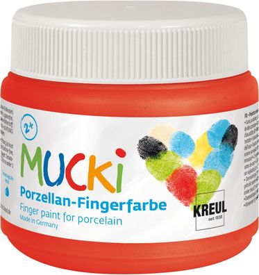 KREUL 26303 - MUCKi Porzellan-Fingerfarbe Rosenrot, 150 ml
