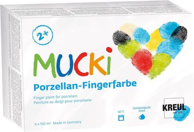 KREUL 26310 - MUCKi Porzellan-Fingerfarben Set 6x 150ml