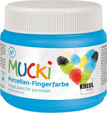 KREUL 26304 - MUCKi Porzellan-Fingerfarbe Himmelblau, 150 ml