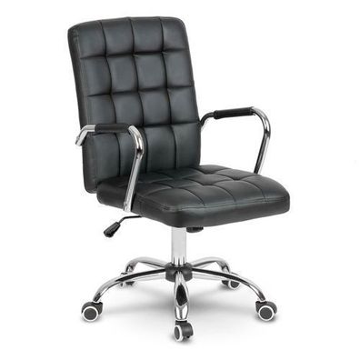 Benton Bürostuhl aus schwarzem Leder