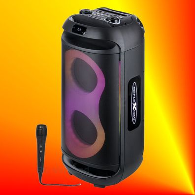 Reflexion PSX40BT Lautsprecher Akku Bluetooth v5.3 TWS Karaoke Licht Mikrofon USB